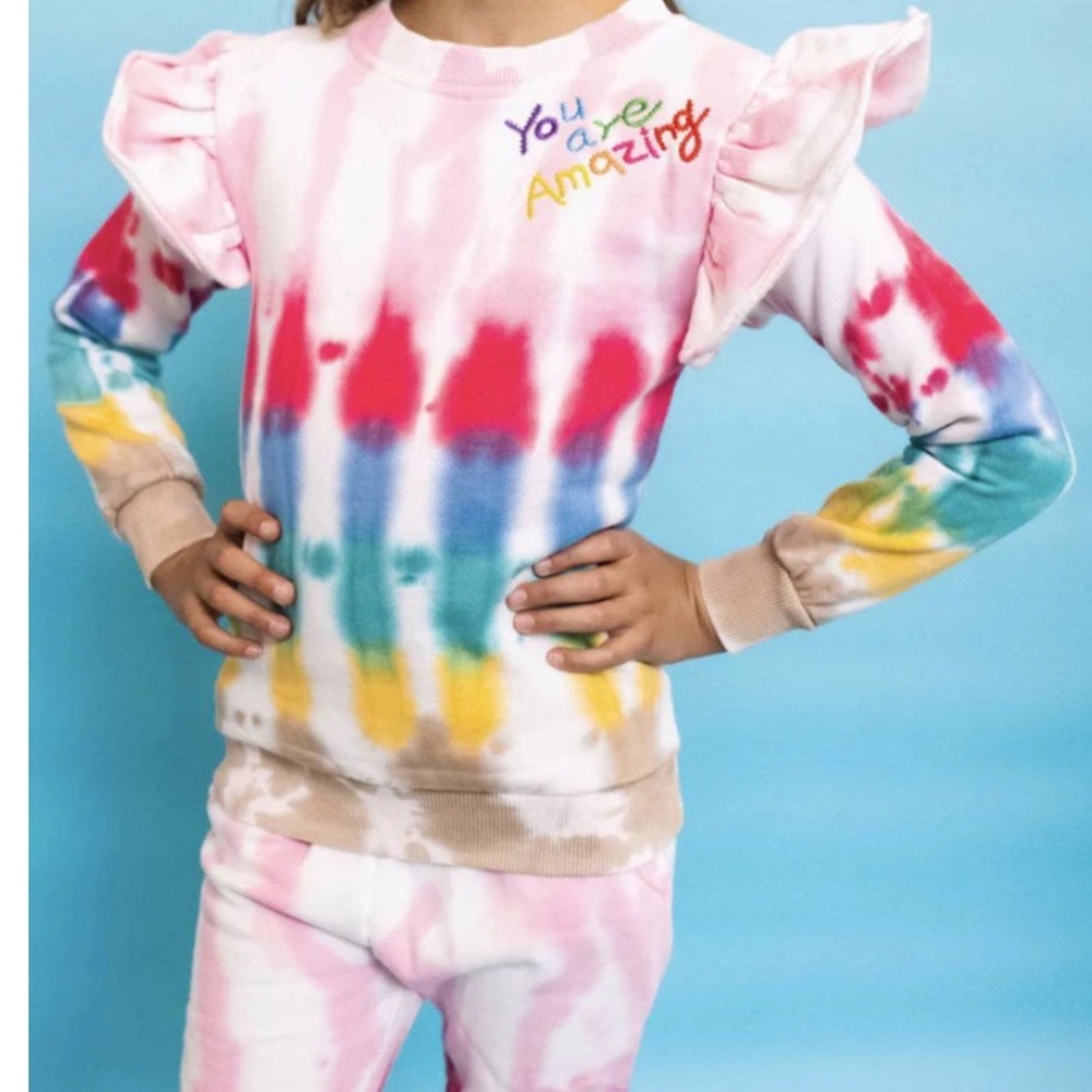 Lola + The Boys Colorful Tie-Dye Kids Set, You Are Amazing